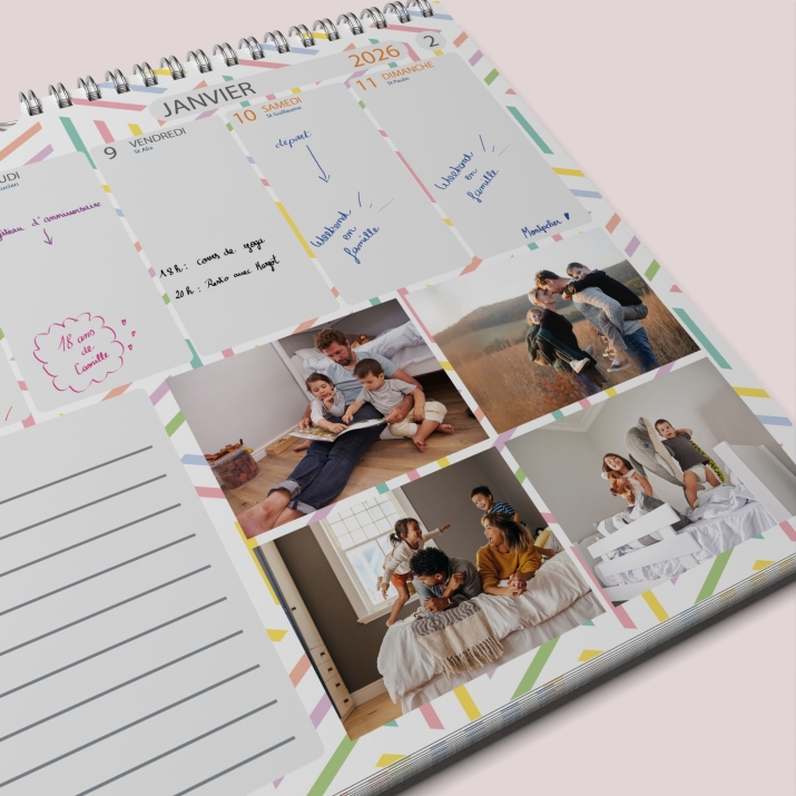 Calendrier photo mural semainier