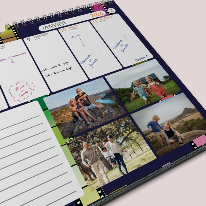 Calendrier photo mural semainier