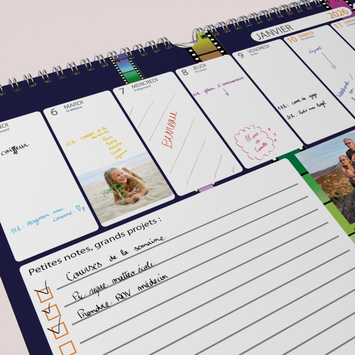Calendrier photo mural semainier
