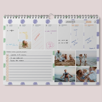 Calendrier photo mural semainier