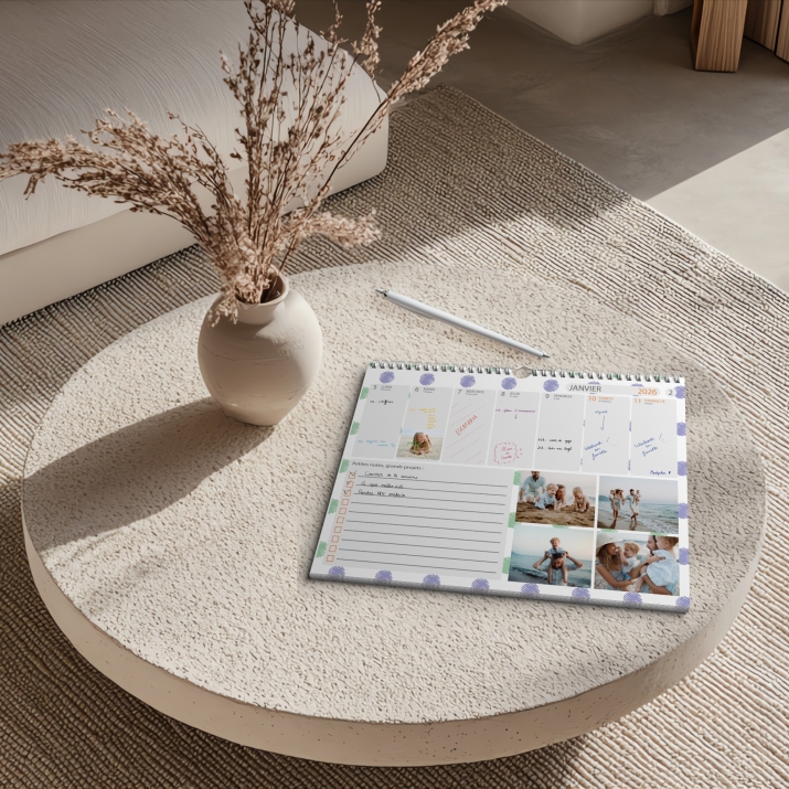 Calendrier photo mural semainier