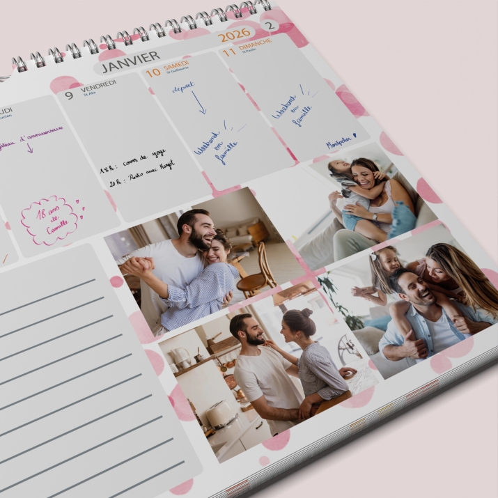 Calendrier photo mural semainier