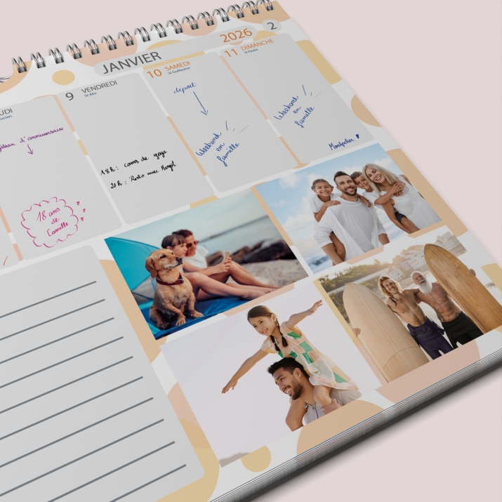 Calendrier photo mural semainier