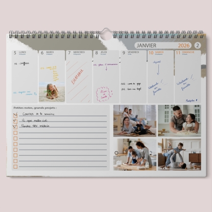Calendrier photo mural semainier