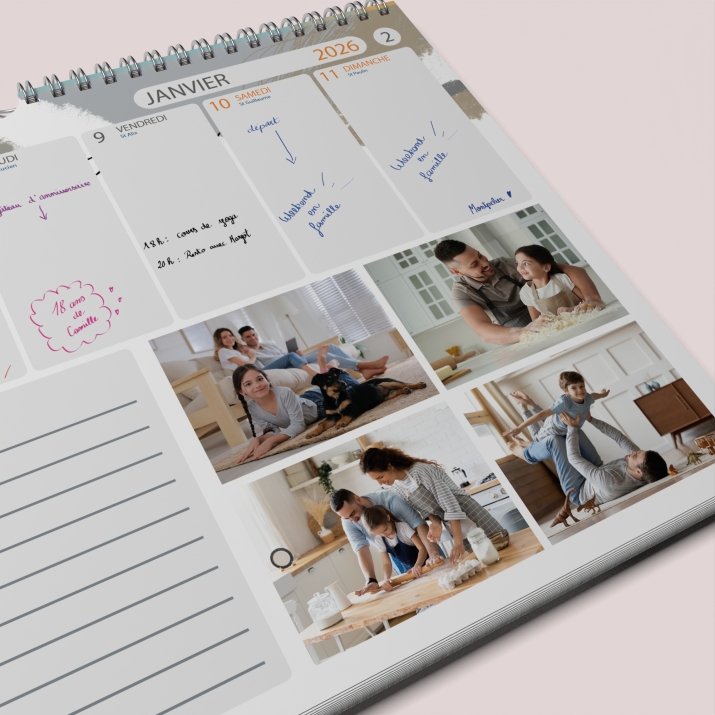 Calendrier photo mural semainier