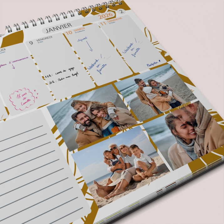 Calendrier photo mural semainier