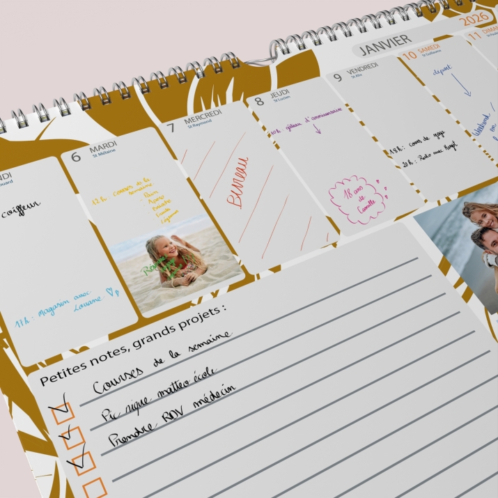 Calendrier photo mural semainier