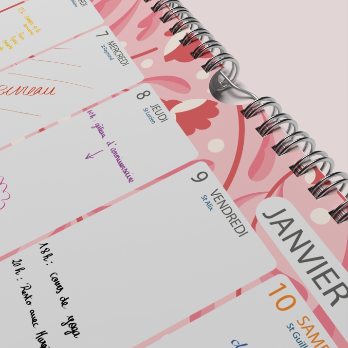 Calendrier photo mural semainier