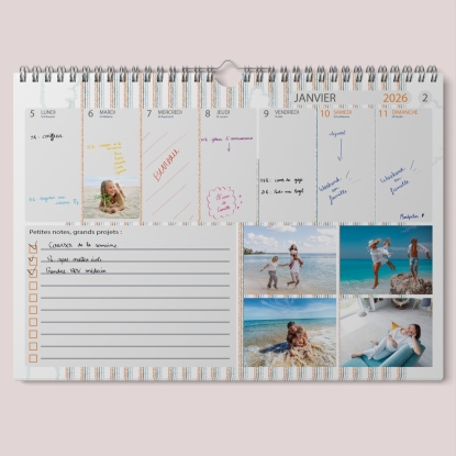 Calendrier photo mural semainier