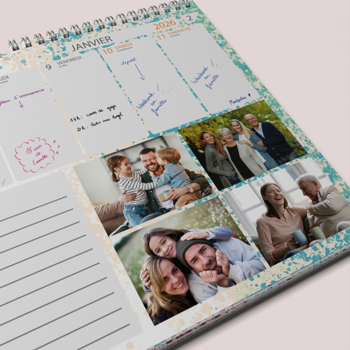 Calendrier photo mural semainier