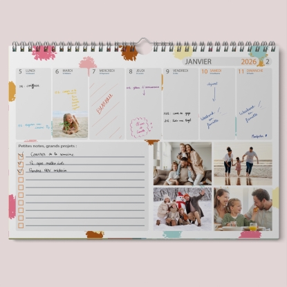 Calendrier photo mural semainier