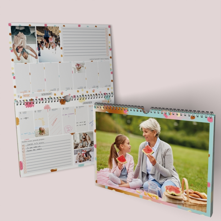 Calendrier photo mural semainier