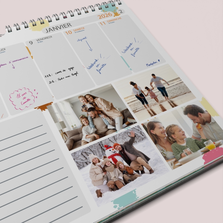 Calendrier photo mural semainier