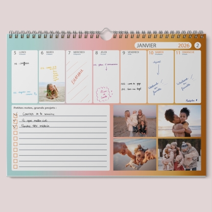 Calendrier photo mural semainier