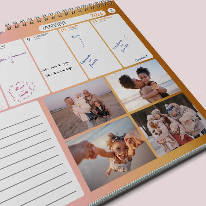 Calendrier photo mural semainier
