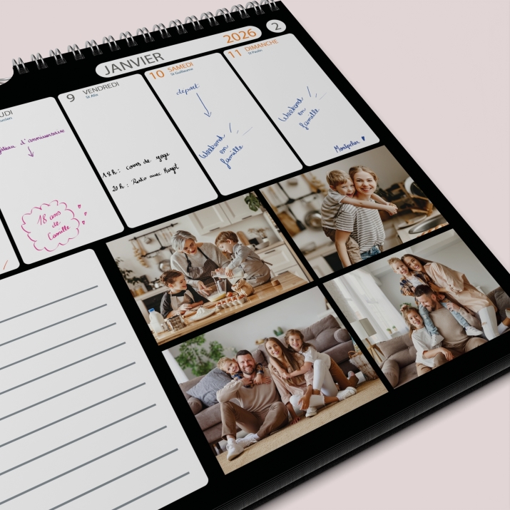 Calendrier photo mural semainier