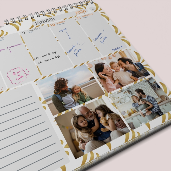 Calendrier photo mural semainier