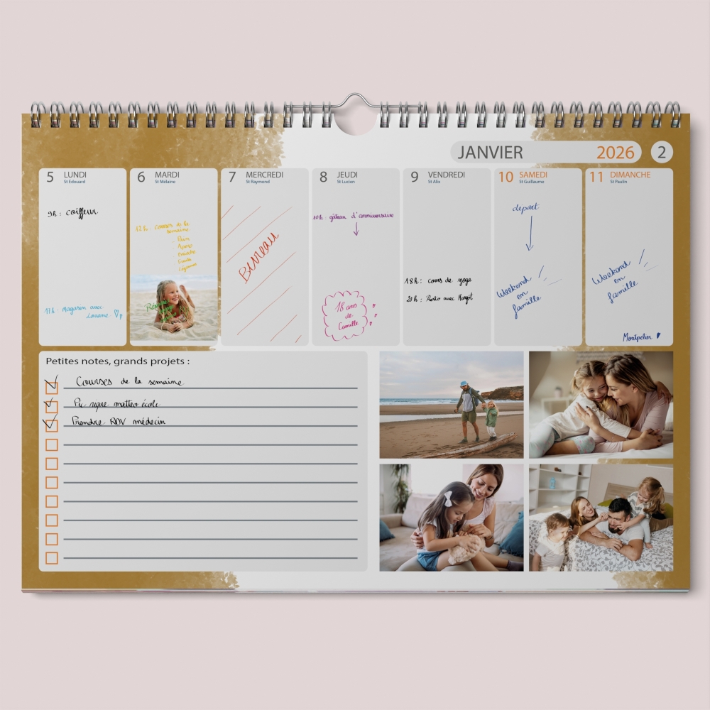 Calendrier photo mural semainier