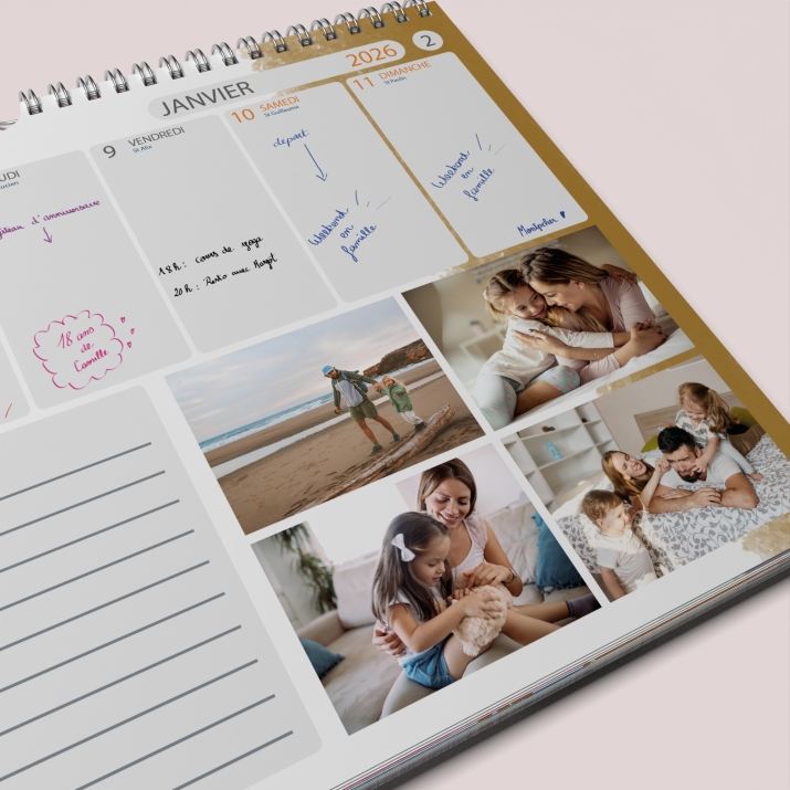 Calendrier photo mural semainier