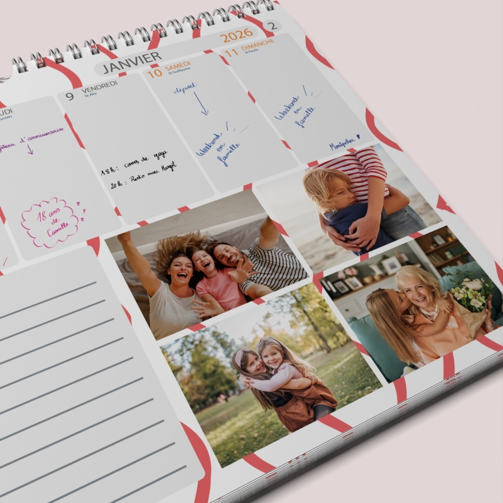 Calendrier photo mural semainier