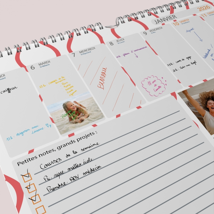 Calendrier photo mural semainier