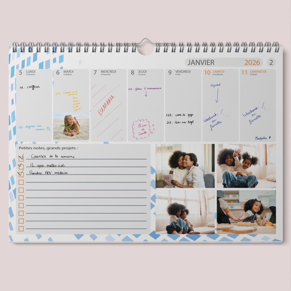 Calendrier photo mural semainier