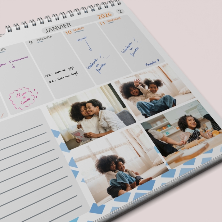Calendrier photo mural semainier