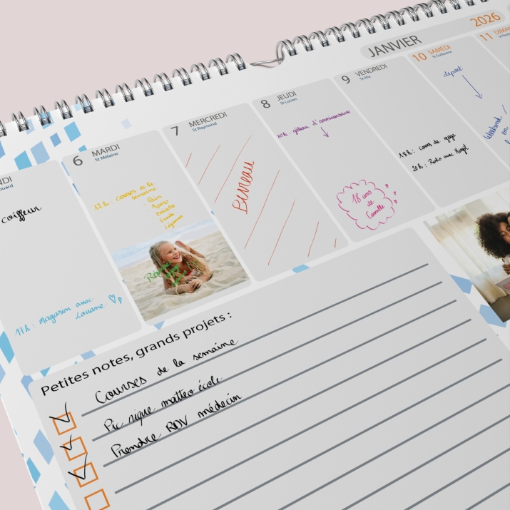 Calendrier photo mural semainier