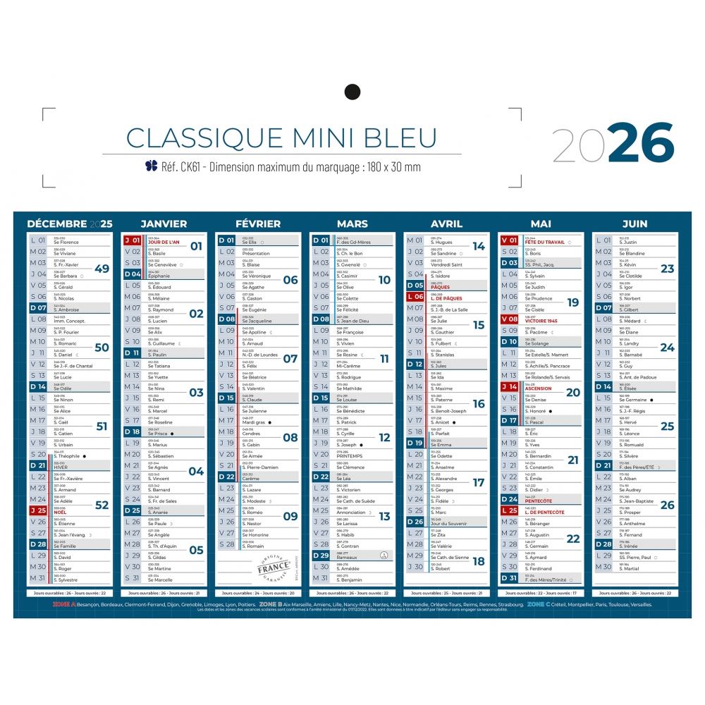 Calendrier bancaire