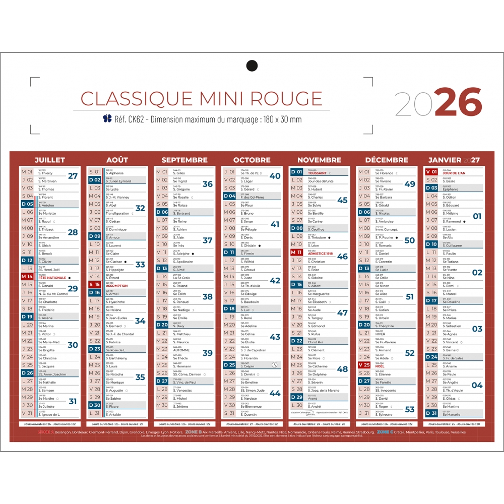 Calendrier bancaire