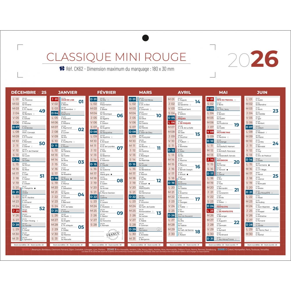 Calendrier bancaire