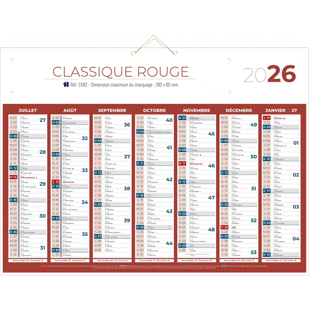 Calendrier bancaire