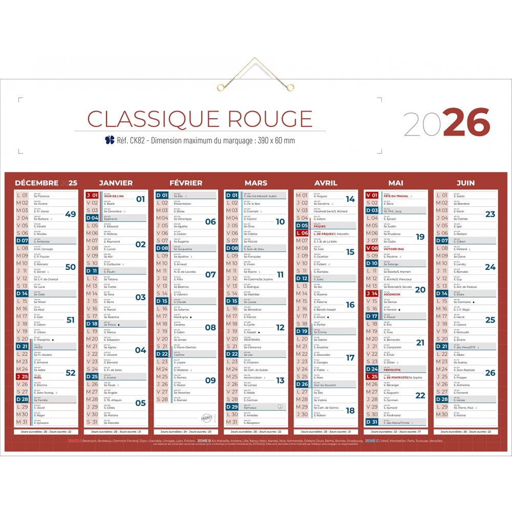 Calendrier bancaire