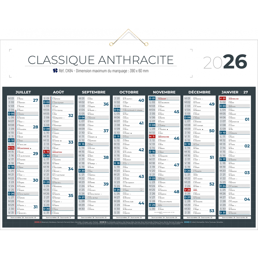 Calendrier bancaire