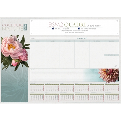 Calendrier sous main publicitaire