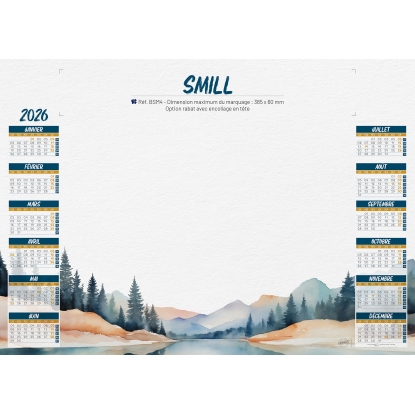 Calendrier sous main publicitaire