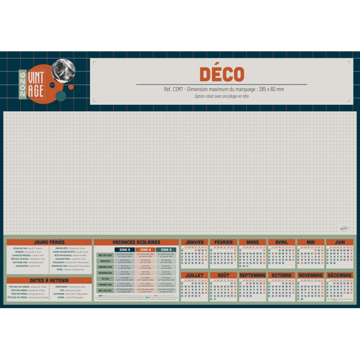 Calendrier sous main publicitaire