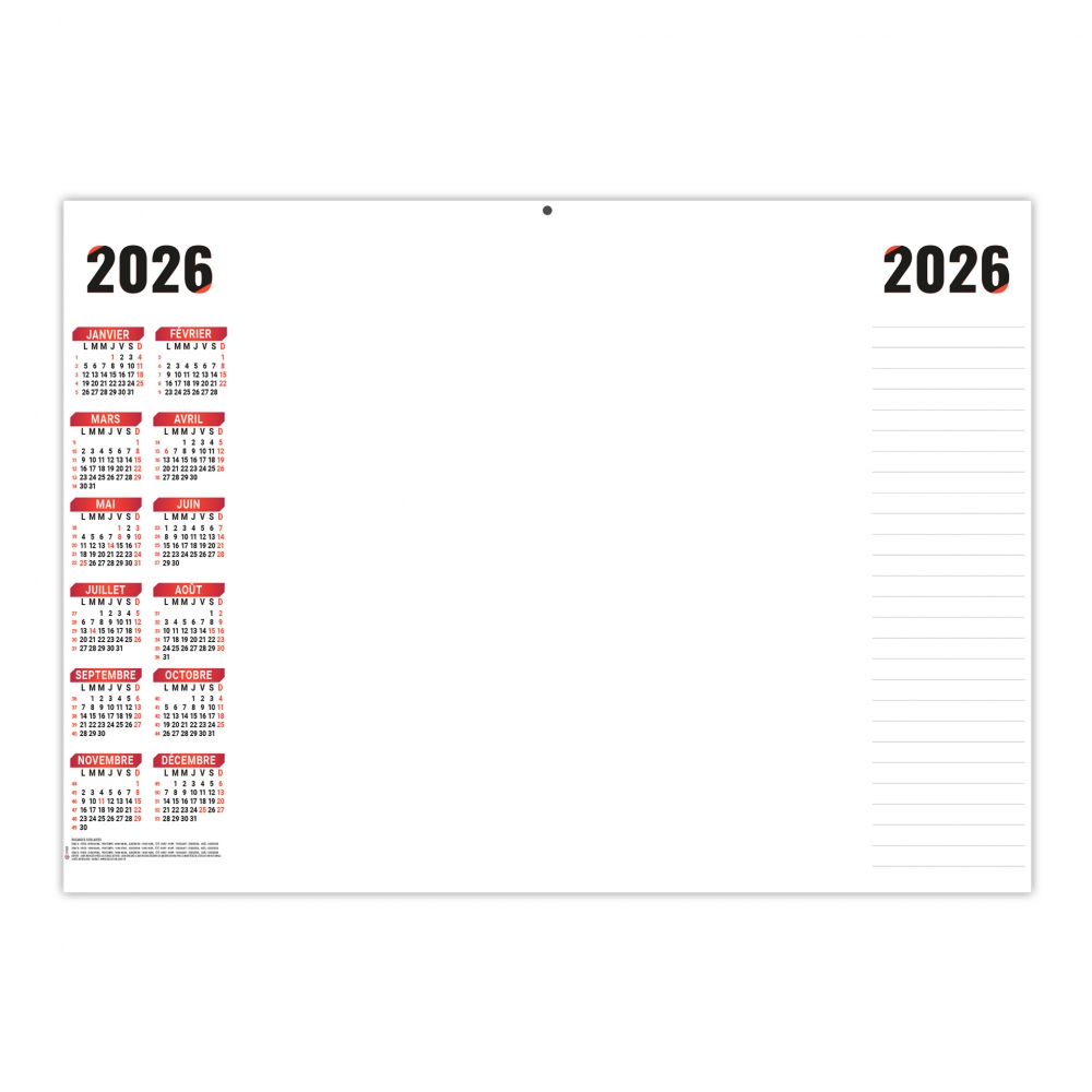 Calendrier effaçable