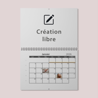 Calendrier photo mural double