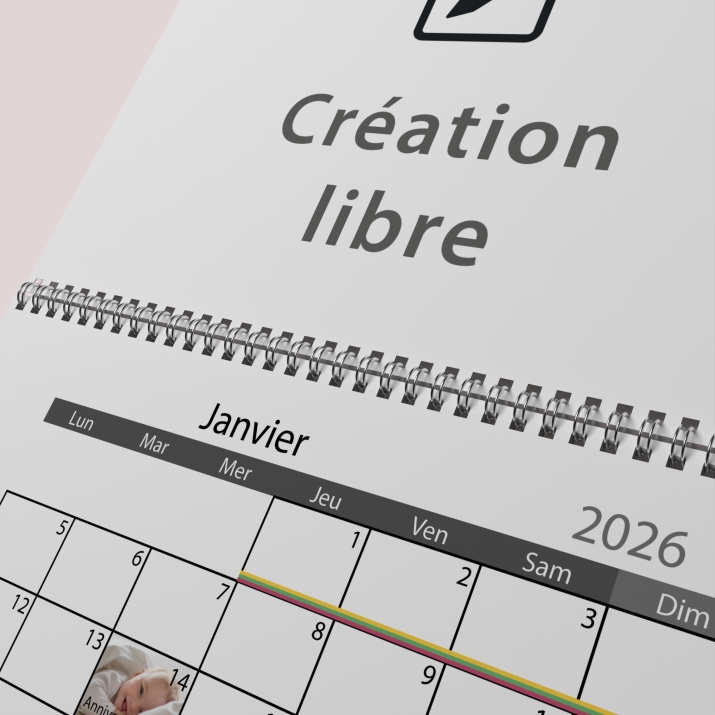 Calendrier photo mural double