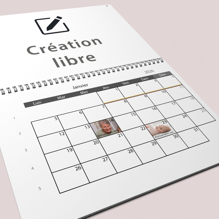 Calendrier photo GÉANT XXL PHOTO DATE