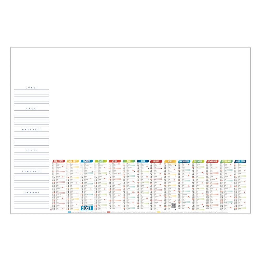 Calendrier sous main publicitaire