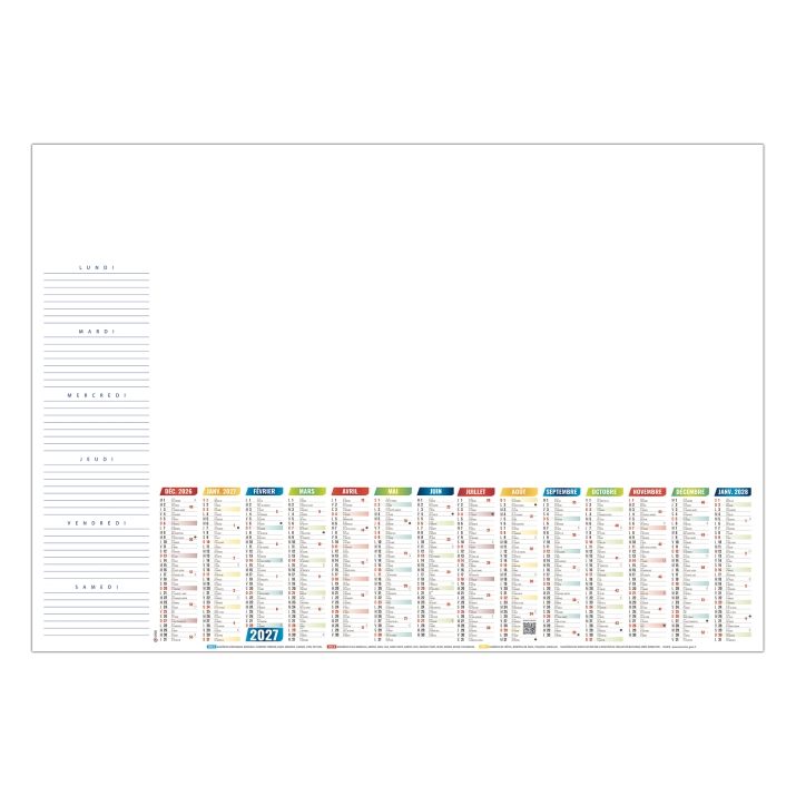 Calendrier sous main publicitaire