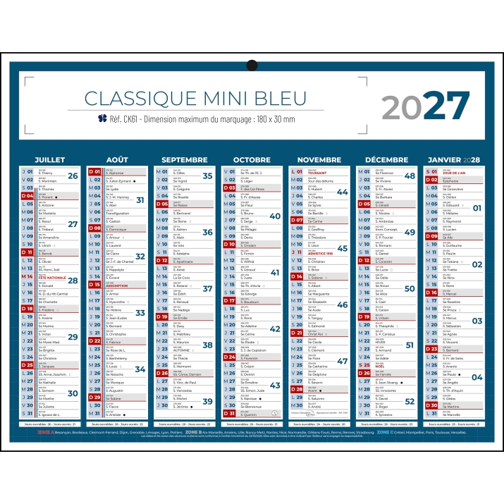 Calendrier bancaire