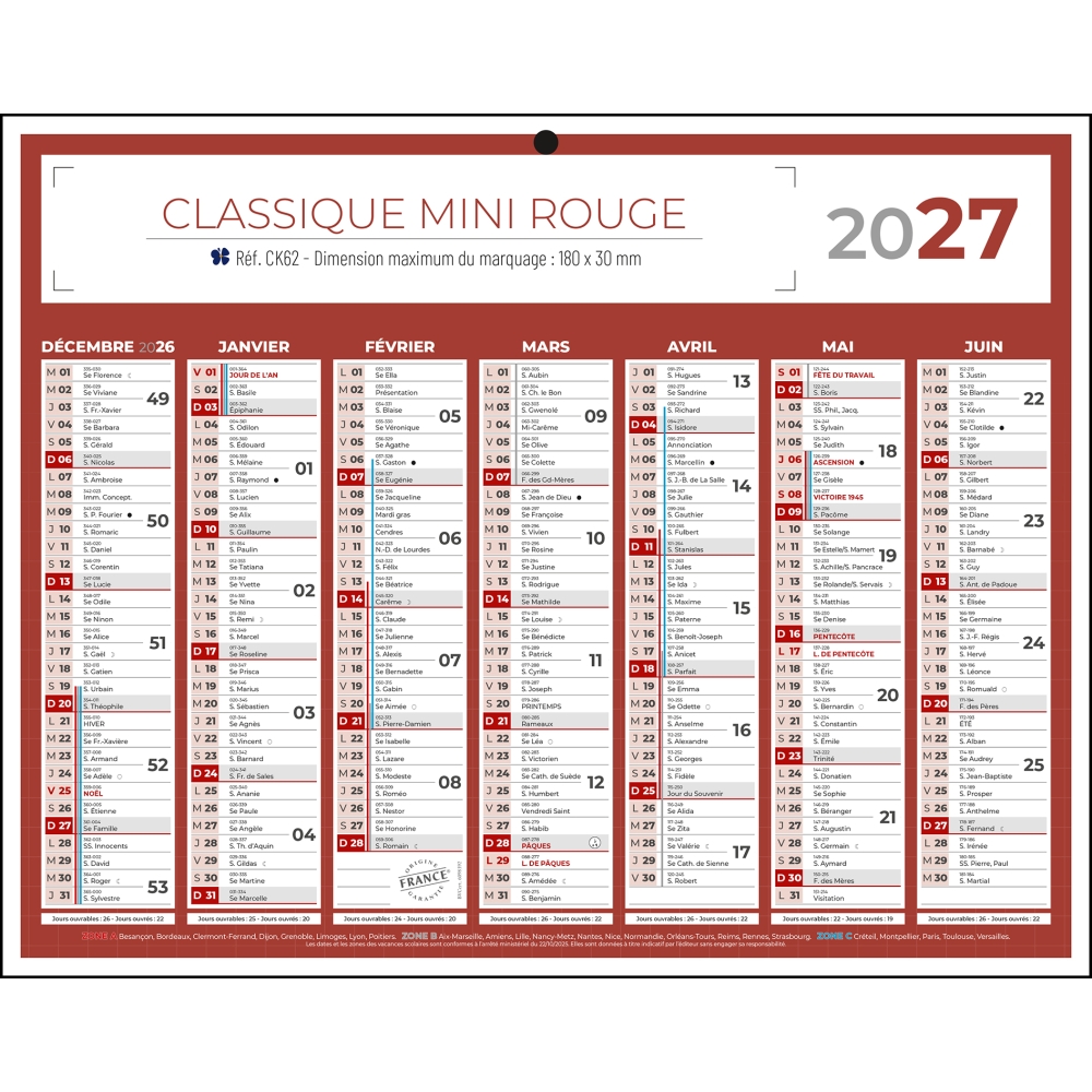 Calendrier bancaire