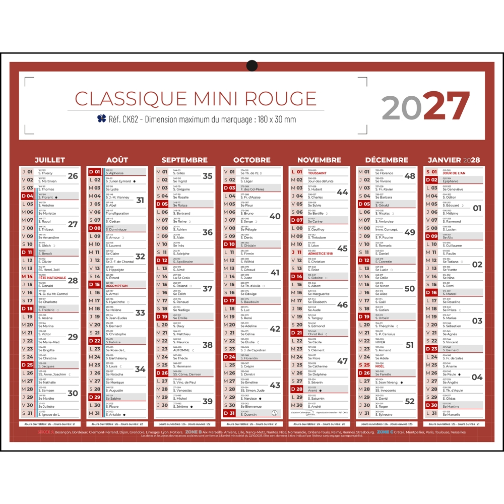 Calendrier bancaire