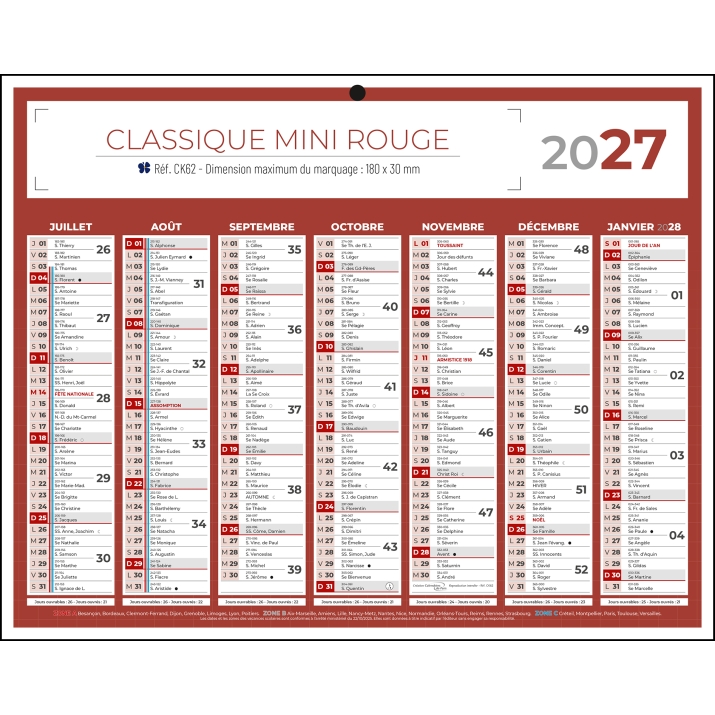 Calendrier bancaire