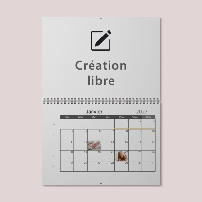 Calendrier photo mural double