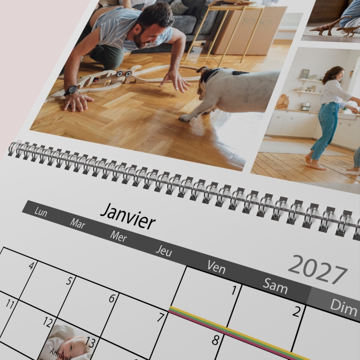 Calendrier photo mural double