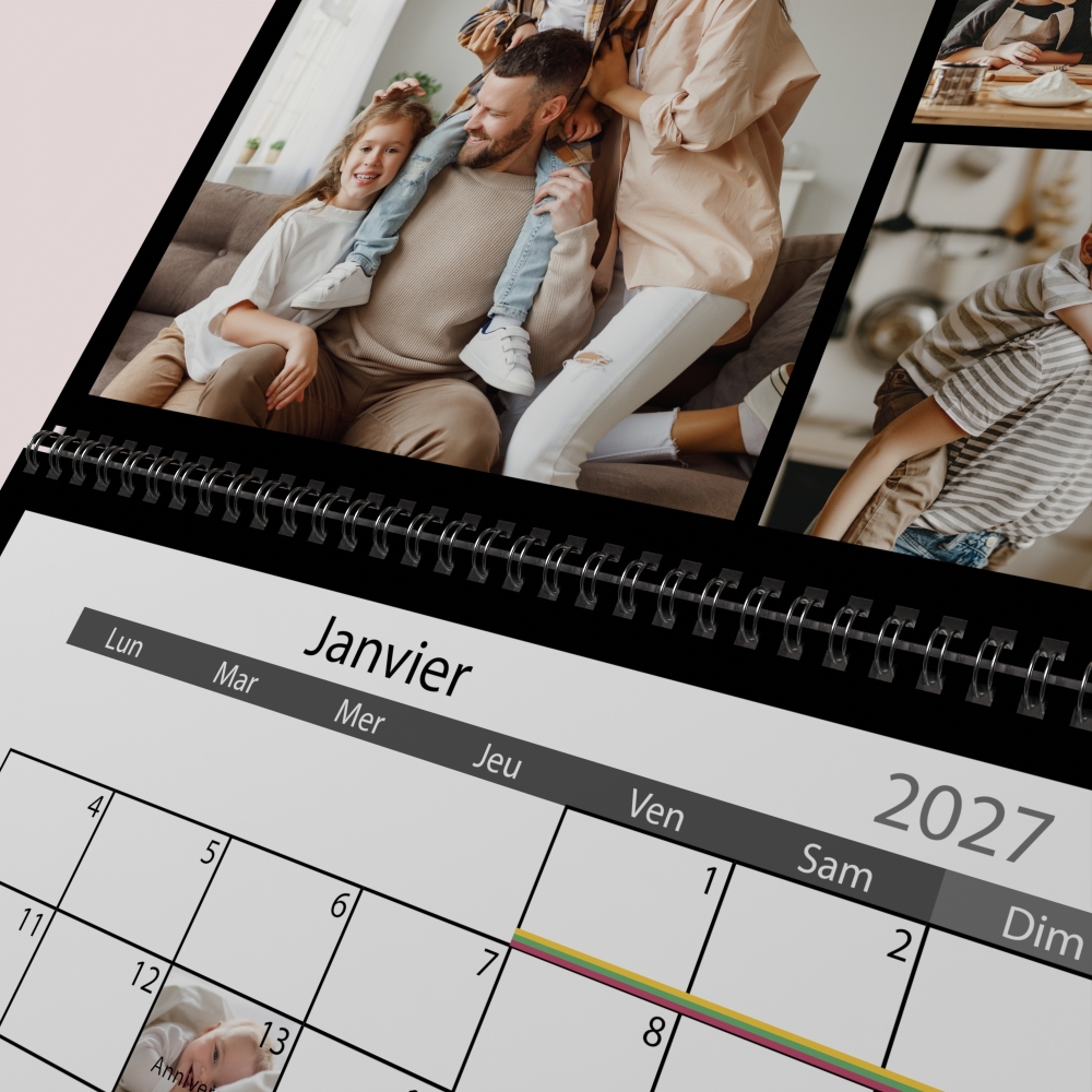 Calendrier photo mural double